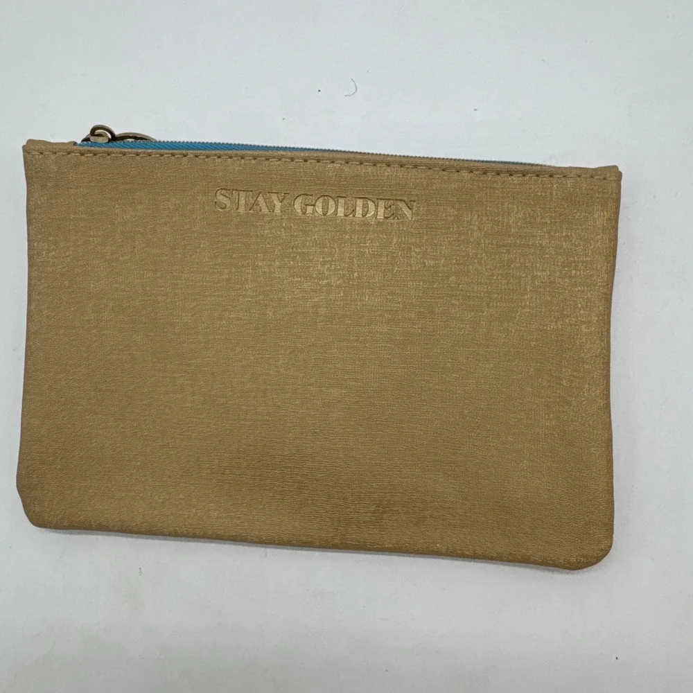 Ipsy Stay Golden Gold Glam Makeup Zipper Closure